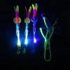 Amazing Arrow Rocket Copters. 2 Led Lights Helicopter Flying Toy - Elastic Powered Sling Shot Heli. Slingshot Arrows to Flare C