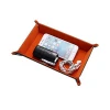 Amazon Hot Sale Leather Tray Desktop Foldable Storage Tray Small Storage Box For Phone coin Key Luxury Candy Valet Tray
