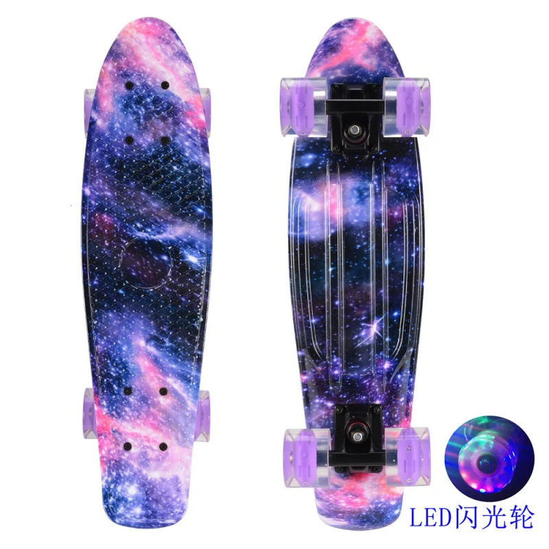 Amazon hot sell complete Skateboards with big Colorful Flashing Wheels for Teenager and adults Cruiser Skate Board