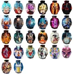 Anime Hoodies Dragon Ball Z Pocket Hooded Sweatshirts Goku 3D Digital printing Men Women Long Sleeve Hoodie