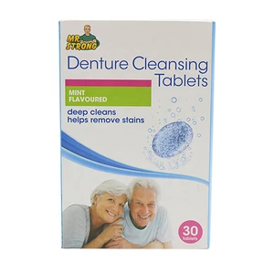 Antibacterial Denture Cleaner Dental Appliance Cleansing Tablets