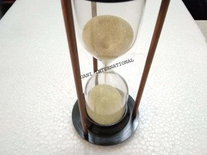 Antique Nautical Large hourglass 4 minute Brass Sand Timer Old Sand Watch 1818