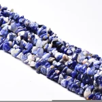 Asingeloo 34" Blue Sodalite Tumbled Chips Irregular Shaped Drilled Loose Gemstone Stone Beads in Strand for DIY Jewelry Making