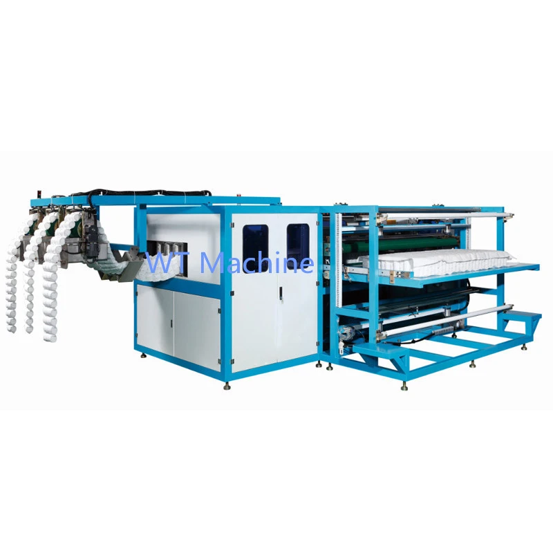 Automatic mattress pocket spring coiling assembly machine production line