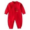 Baby clothes winter clothing men and women baby climbing clothes newborn autumn and winter red jumpsuit New Year happy