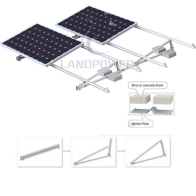 Buy Ballasted Mount On Flat Roof Aluminum Solar Panel Mount Structure ...