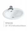 Bathroom suite ceramic sink with marble top semi mounting one tap hole restaurant