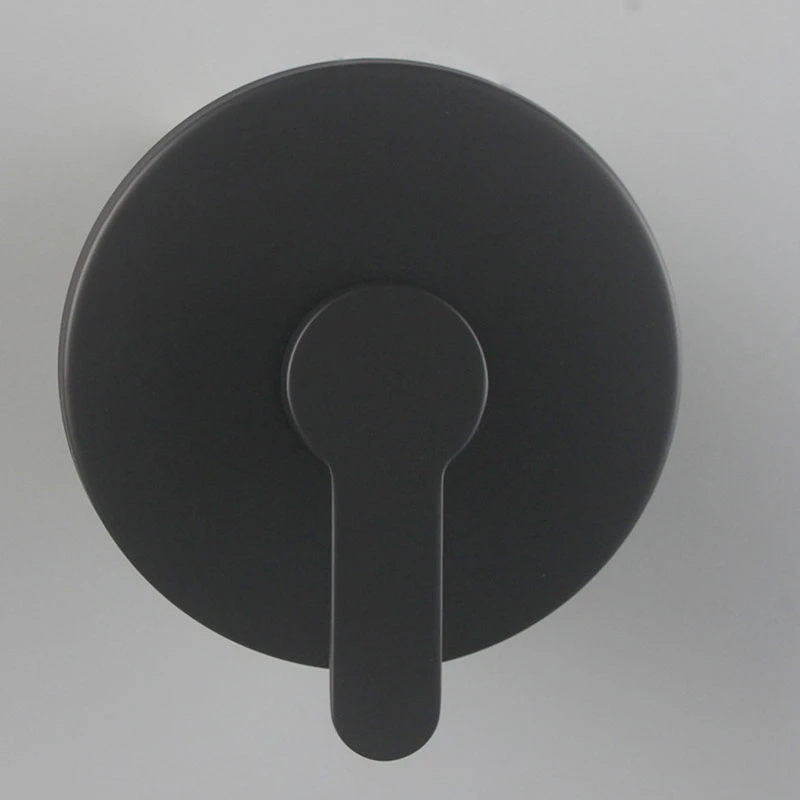 Bathroom wall mount single hole shower diverter round black brushed controller panel