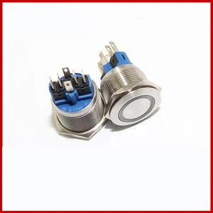 BIHU 22mm stainless steel electric Flat momentary bi-color led push button switch