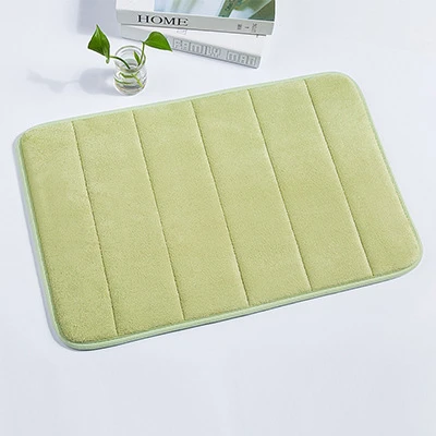 Biumart Home Bath Mat Non-slip Bathroom Carpet Soft Coral Fleece Memory Foam Rug Mat