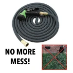 Black Durable Expandable Garden Hose Spray Nozzle Flexible Water Hose Set 3/4 Brass Fittings Retractable Pipes