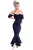 Import Black Lace Embellished Strapless Mermaid Dress Wedding Party Evening Long Dress Bridal Gown Wedding Dress from China