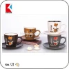 black outside color inside in metal holder 90cc espresso cups 12pcs ceramic cup and saucer