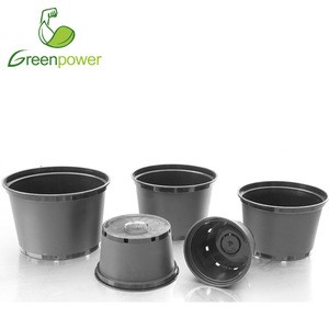 Black round 1 2 2.5 3 5 7 Gallon Garden Plastic Nursery Plant Flower Grow Pot for Plants