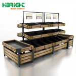 Boutique Supermarket Shelves Vegetable Rack Fruit Store Display Shelves with Three Layers