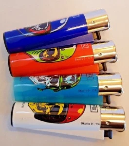 Brand New 4 Clipper Lighters Skulls 9 Collection Full Series Refillable Lighters