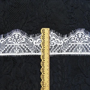 Bridal Wedding Veil Lace Trim Black White Eyelash French Lace trim 6.5cm wide