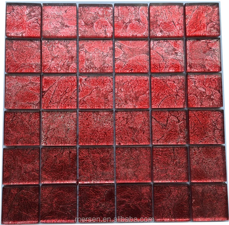 C006 Modern design glass red backsplash tiles mosaic