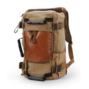 Camping Outdoor Canvas Travel Backpack Rucksack For Man Women