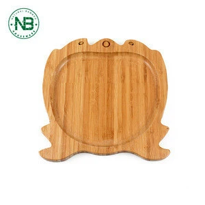 Cartoon style design wooden food board serving tray bamboo vegetable dish