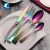 Import Cathylin luxury wedding hotel stainless steel pure solid copper christmas titanium flatware set rose gold cutlery from China