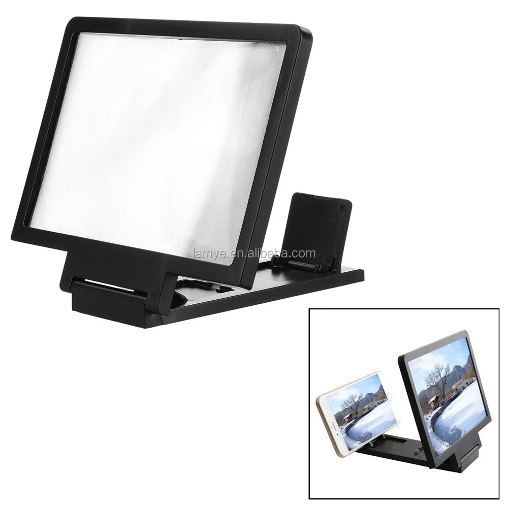 Cell Phone Projector Amplifier With Foldable Holder Stand HD Movies 3D Mobile Phone Enlarge Screen Magnifier For All Smartphones