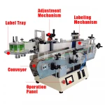 cheap automatic table top round jars container labeller desktop bottle cans labeling machine
