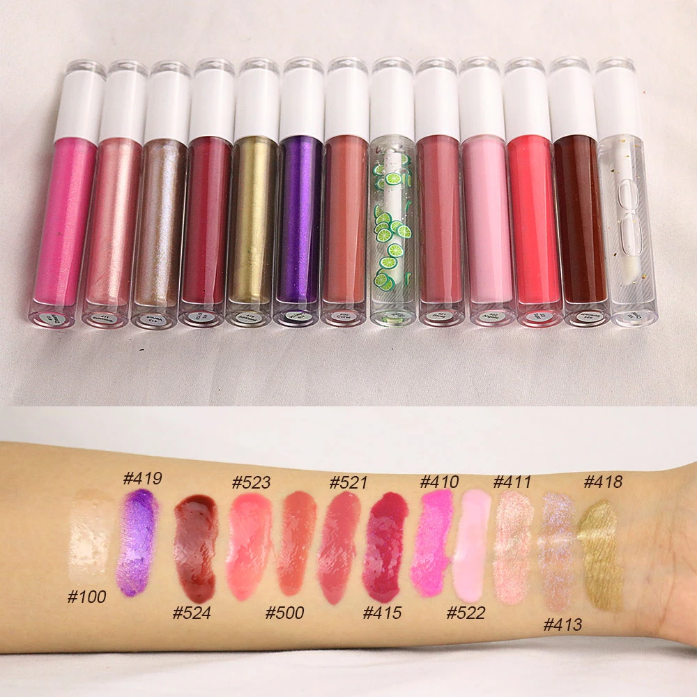Cheap Factory low moq on with wholesale price glitter lip gloss