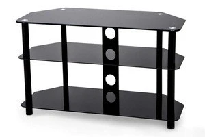 CHEAP Glass TV Stand for 3D/LED/LCD/Plasma TVs Up To 50 - Black  FOR LIVING ROOM TV STAND