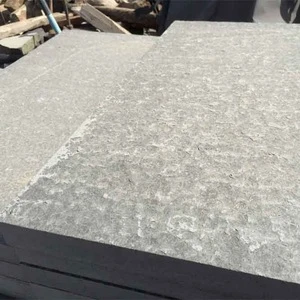 Cheap Price Dark Grey Floor Paving Flamed Brushed  Basalt Stone Tile