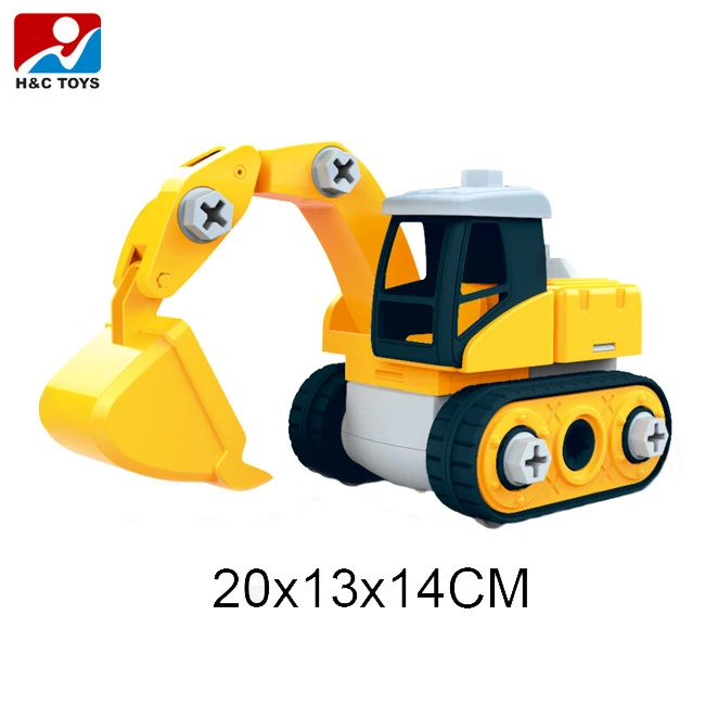 Children diy engineering truck excavator toy car assembly with tool HC488466