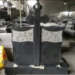 China Cheap Price Dark G654 Granite Romania Style Cross Monument Headstone