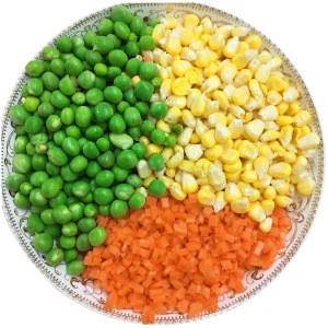 China Export Wholesale Mixed Frozen vegetable products IQF frozen carrot corn kernel and bean