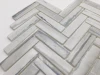 China Kitchen backsplash inkjet printed herringbone recycled glass mosaic