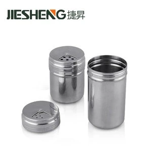 China Wholesale Kitchen Spice Jar Stainless Steel Custom Salt Pepper Shaker With Adjustable Pour Holes