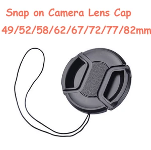 China Wholesale Plastic Front Snap-on Center Pinch SLR Camera Lens Cap