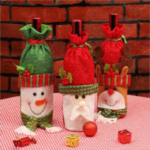 Christmas Decorations For Home  Bottle Cover Bag Christmas dinner decoration supply