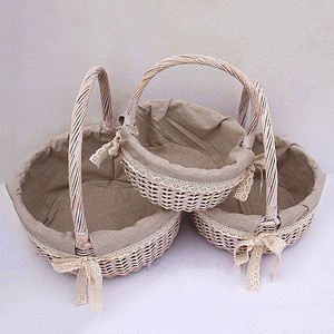 Classic Hand Woven Wicker Storage Baskets Cheap Willow Shopping Baskets Bulk Wicker Hamper Baskets