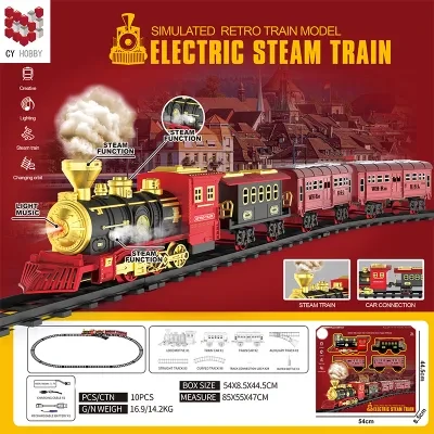 Classic Steam Charging Rail Train Children?s Toy Rail Car (With 3 spray)