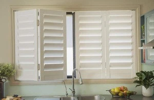 Classic Window shutters sun proof sun shade Translucent Customize shape slat blind curtain wood shutters
