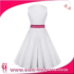 Classy style pink appliqued waistband normal short puffy homecoming dress