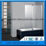 Clear Tempered toughened frameless glass shower door