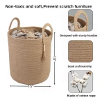 Clothes Storage Basket for Blankets Laundry Room Organizing Bedroom Storage Cotton Rope Laundry Hamper