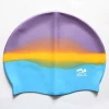 Colorful Customized Logo Printed Silicone Swim Cap for Adult and Children