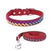colorful Knitting a pet collar soft fiber dog collar leashes China