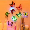 Colorful LED Night Light Lamp Butterfly Wall Stickers