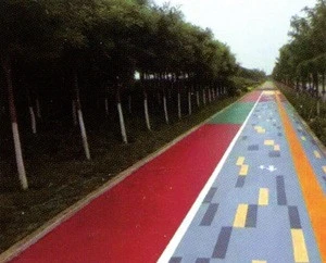 Colorful permeable Pavement for playground of chalet and Villa