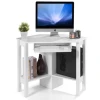 Concise style uniquely designed solid wood computer desk for small spaces