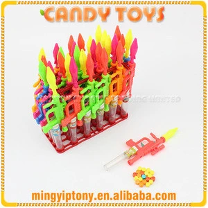 Confectionery products plastic missile gun shape toy candy on sale