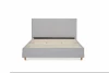 Contemporary Bedroom Furniture High Headboard gray Upholstered Fabric Bed Frame